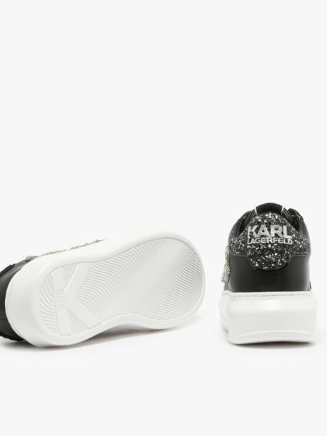 Sneakers Kapri Signiature In Leather Karl lagerfeld Black women KL62510G other view 3