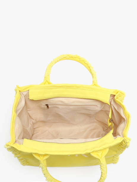 Sac Porté épaule Logo Shopper Coton Pinko Jaune logo shopper A1WQ vue secondaire 3