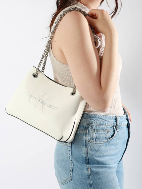 Shoulder Bag Sculpted Calvin klein jeans White sculpted K607831 other view 1