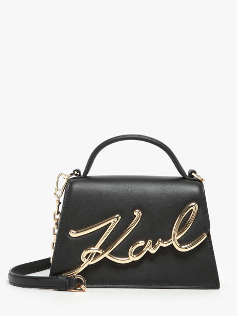 Sac Bandoulière K Signature Cuir Karl lagerfeld Noir k signature 240W3004