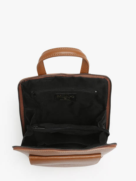 Sac à Dos Et épaule Cuir Milano Marron caviar CA240615 vue secondaire 3
