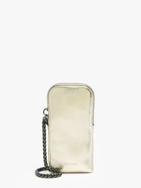 Phone Case Emeraude Leather Etrier Gold emeraude EEME076M