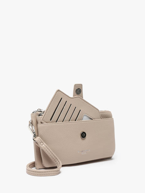 Crossbody Bag With Card Holder Grained Miniprix Beige grained H6020 other view 2