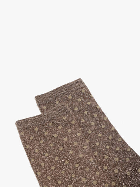 Chaussettes Pieces Marron socks women 17094859 vue secondaire 1