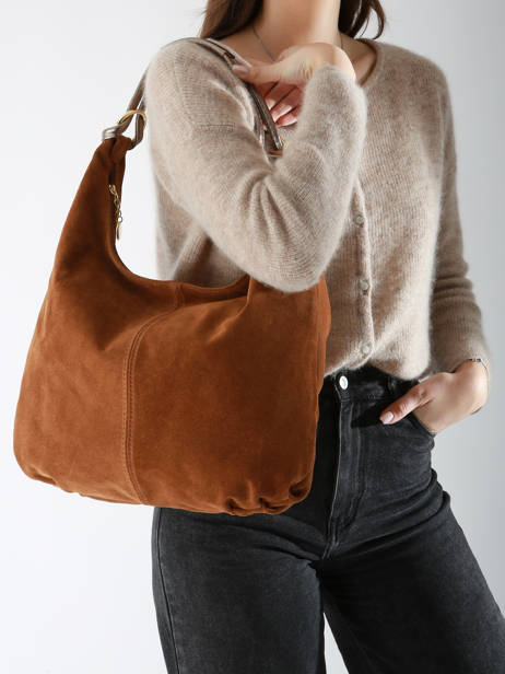 Shoulder Bag Velvet Milano Brown velvet VE24092 other view 1