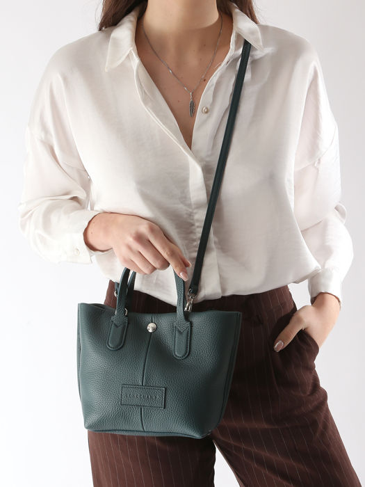 Longchamp Essential cuir Sacs porté main Vert