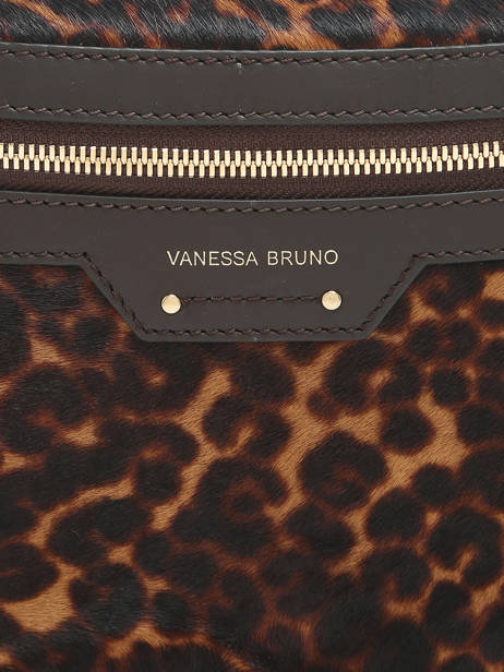 Sac Banane Othilia Léopard Cuir Vanessa bruno Marron cabas 11V40878 vue secondaire 5