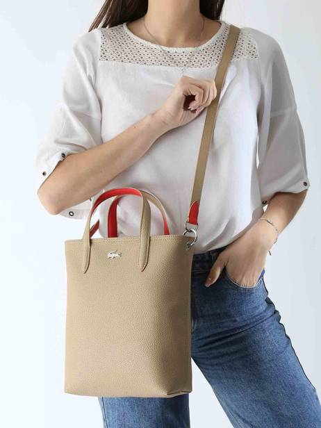 Sac Bandoulière Anna Lacoste Beige anna NF4929AA vue secondaire 1