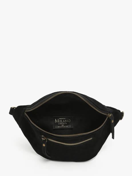 Sac Banane Cuir Milano Noir velvet VE24119 vue secondaire 3