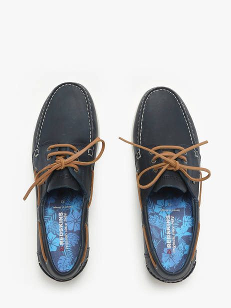 Boat Shoes In Leather Redskins Blue men ORLAND other view 3