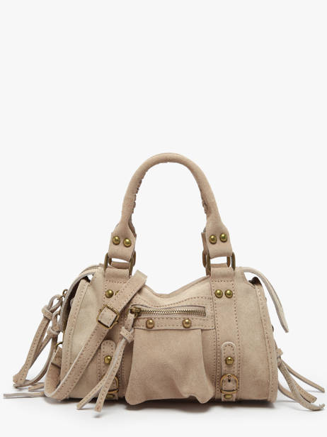 Sac Bandoulière Velvet Cuir Milano Beige velvet VE24093