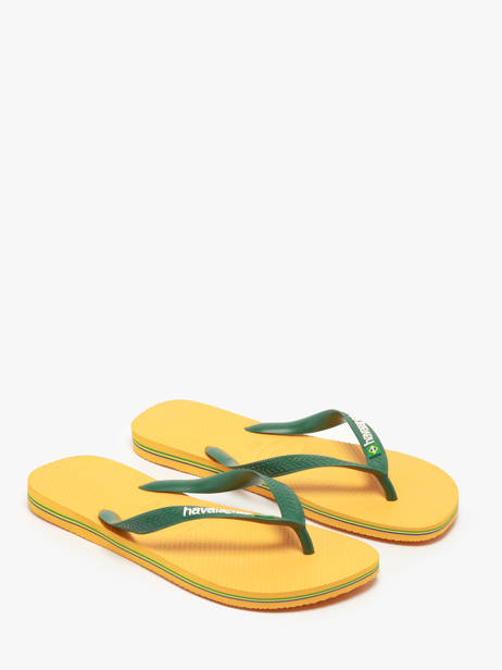 Tongs Brasil Logo Havaianas Jaune men 4110850H vue secondaire 2