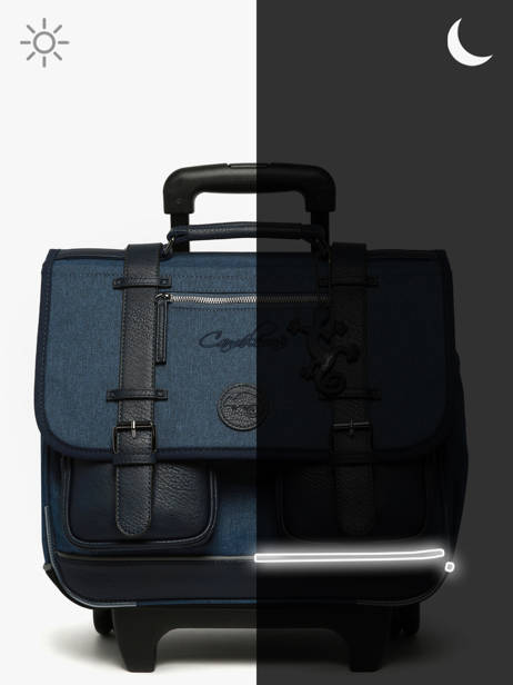 Cartable à Roulettes 2 Compartiments Cameleon Bleu vintage color CR38 vue secondaire 7