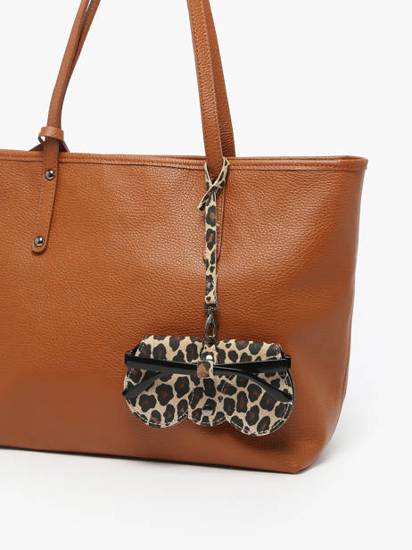 Étui Lunettes Cuir Milano Beige velvet leopardo VL25069 vue secondaire 2