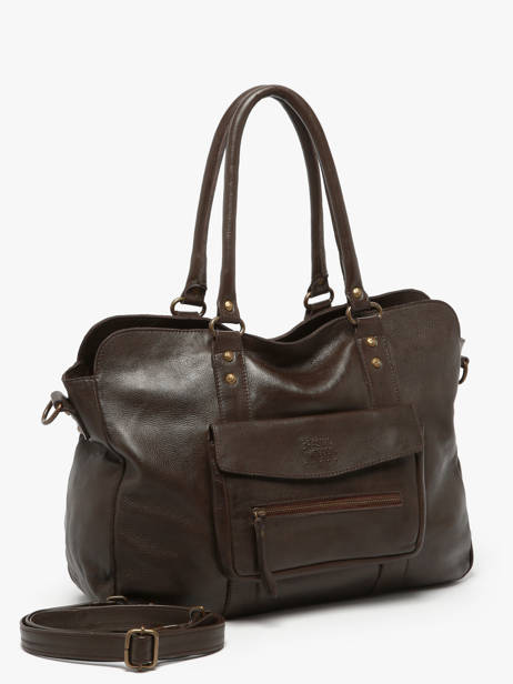 Sac Porté épaule A4 Cow Cuir Basilic pepper Marron cow BCOW78 vue secondaire 1