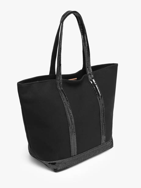 Sac Porté Main Cabas Coton Vanessa bruno Noir cabas 1V40378 vue secondaire 1