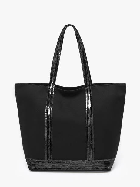 Sac Porté Main Cabas Coton Vanessa bruno Noir cabas 1V40378 vue secondaire 3