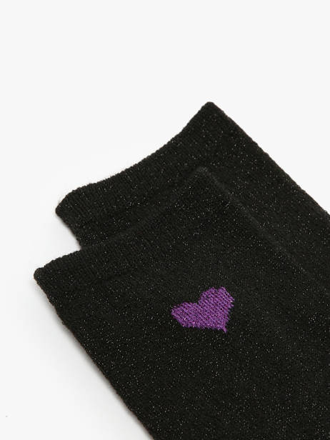 Chaussettes Femme Lurex Heart Pieces Noir socks women 17159116 vue secondaire 1