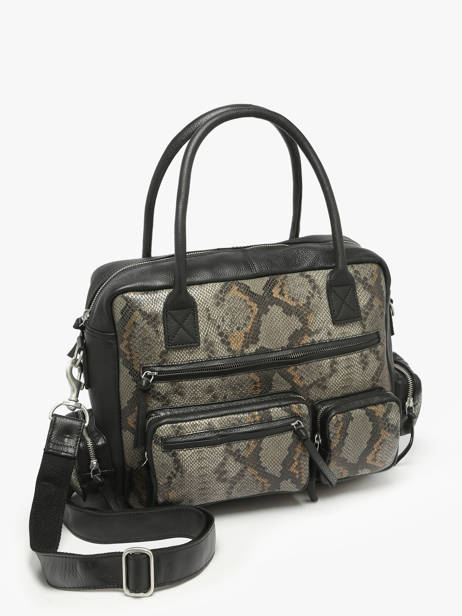 Sac à Main Python Cuir Paul marius Noir python DANDP90S vue secondaire 2
