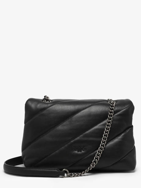 Sac Bandoulière Love Bag Puff Cuir Pinko Noir love bag puff A0F2 vue secondaire 4