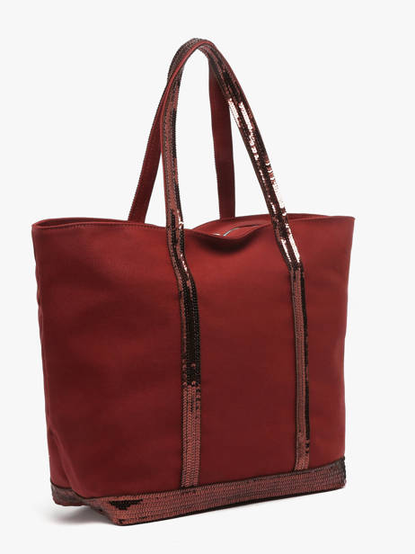 Le Cabas L Zippé Paillettes Vanessa bruno Rouge cabas 1V40409 vue secondaire 2