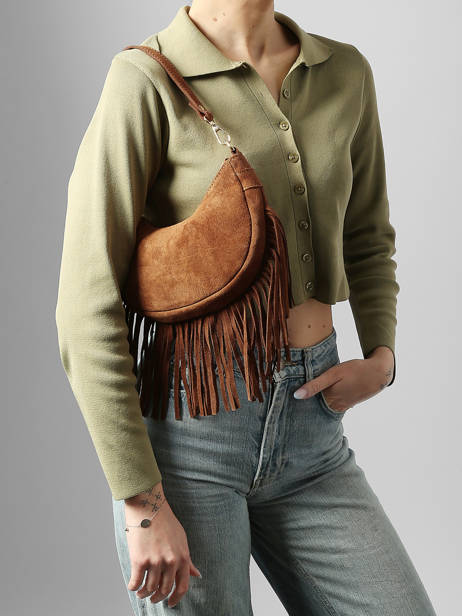 Sac Porté épaule Velvet Cuir Milano Marron velvet VE25064O vue secondaire 1