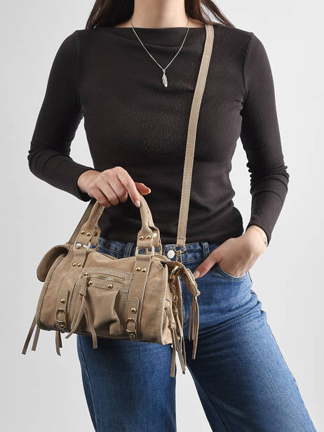 Sac Bandoulière Velvet Cuir Milano Beige velvet VE24093O vue secondaire 1