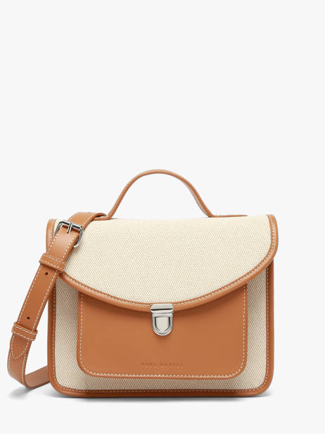 Sac Mademoiselle George Escapade Cuir Et Coton Paul marius Beige escapade GEORGESC