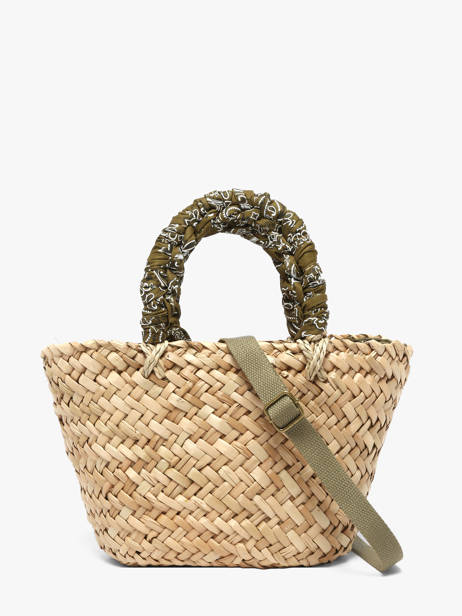 Sac Porté Main Bandana Paille Le voyage en panier Vert bandana PM968 vue secondaire 4
