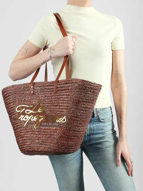 Sac Porté épaule Milos Paille Les tropeziennes Marron milos TZ01 vue secondaire 1