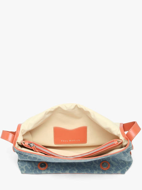 Sac Bandoulière Louou Denim Léopard Paul marius Bleu denim leo LOULODEL vue secondaire 3
