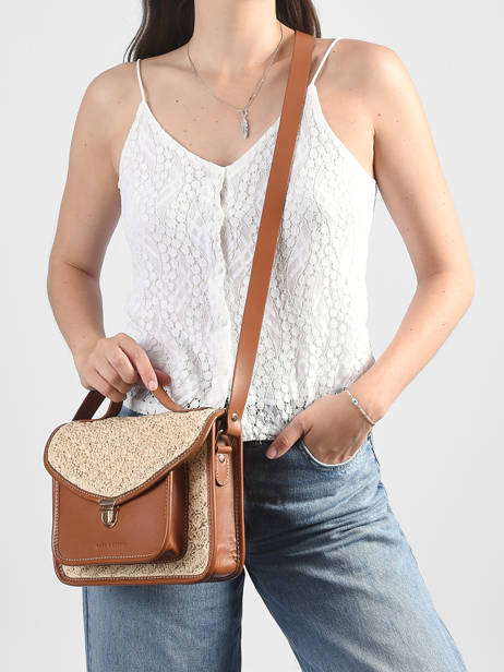 Sac Bandoulière Malle George Raphia Et Cuir Paul marius Beige raphia GEORGRAP vue secondaire 1
