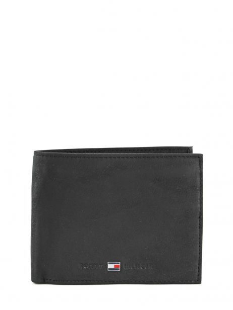 Portefeuille Cuir Tommy hilfiger Noir johnson AM00660