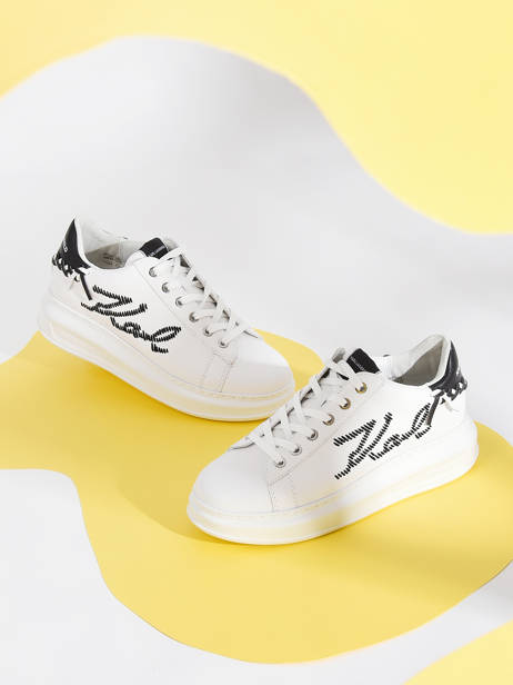 Sneakers Kapri Whipstitch In Leather Karl lagerfeld White women KL62572