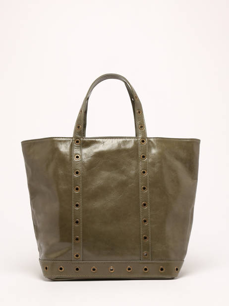 Sac Cabas M En Cuir Craquelé Vanessa bruno Vert cabas cuir 82V40413 vue secondaire 4